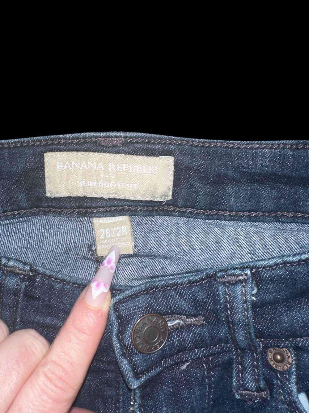 Banana Republic Slim Straight Jeans - Dark Blue Wash - Picture 2 of 8